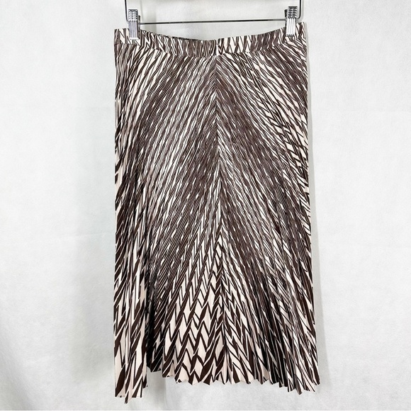 Trina Turk Bancroft Pleated Midi Length Skirt Size 4 Tan Brown - Picture 2 of 11